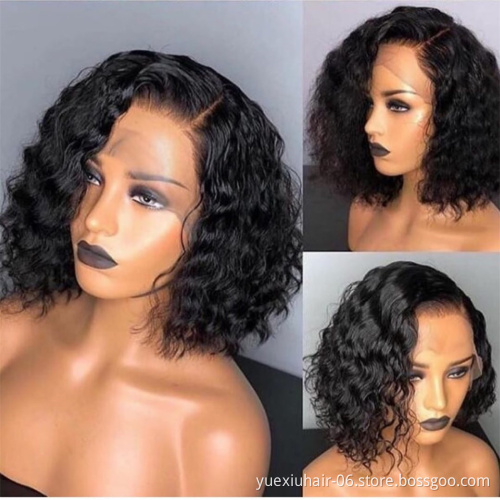 wholesale 100% Human Cuticle Aligned raw Virgin remy Hair Pre-Plucked  Brazilian Lace closure Front highlight Bob Wigs vendor